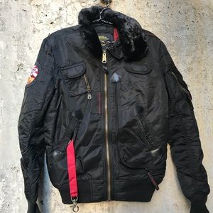 Alpha Industries XS puff jacket- fur collar
